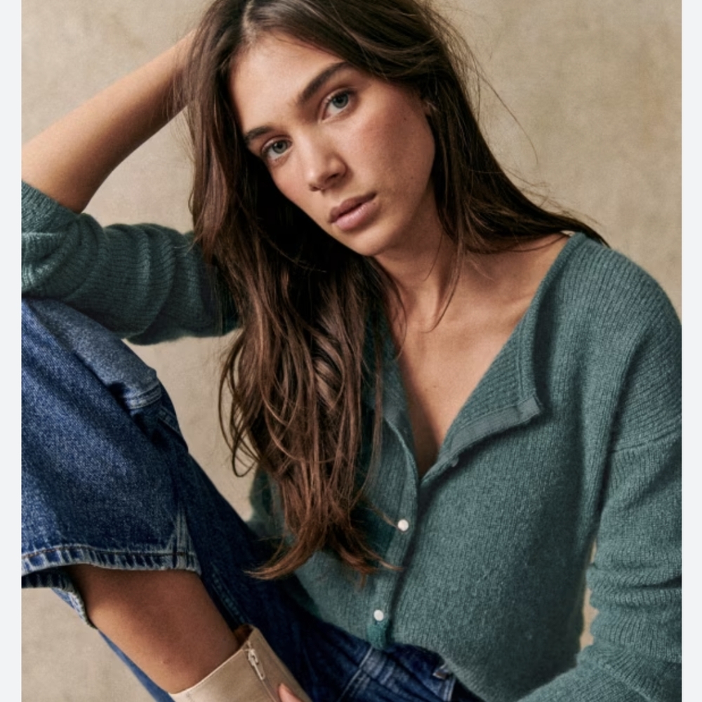 Sezane Gaspard cardigan sage